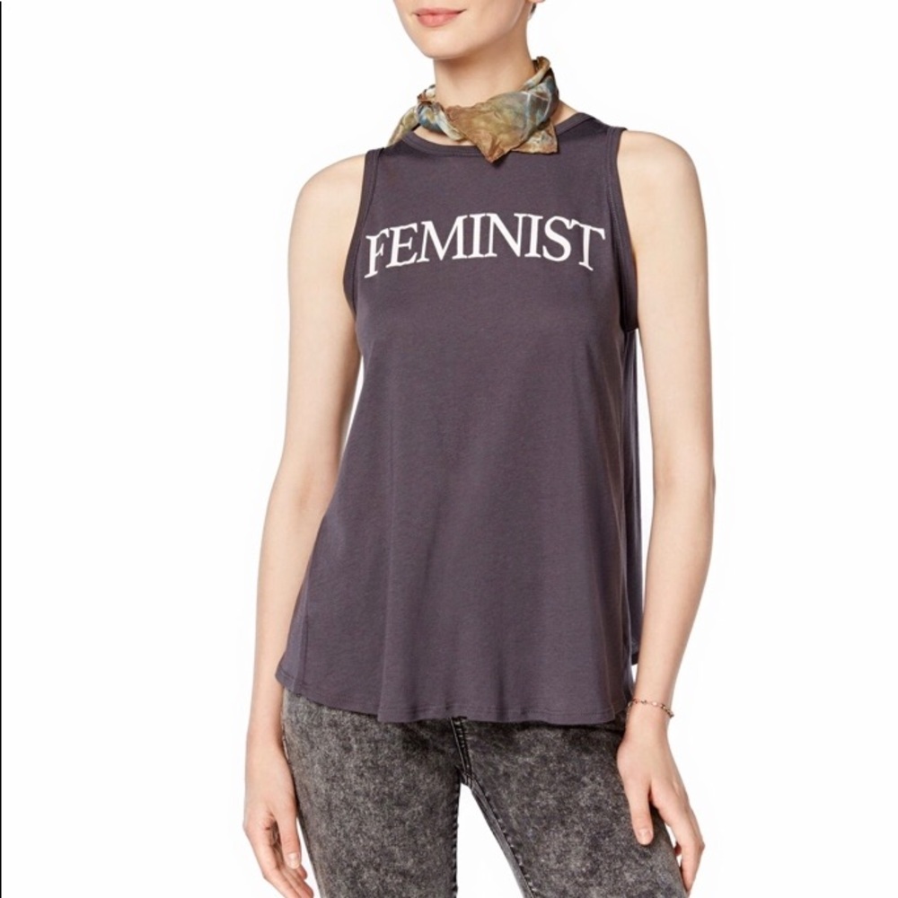 NWOT Carbon Copy Feminist Tulip Back Tank Sz M